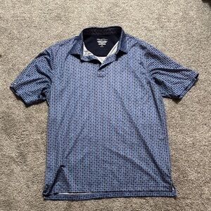 Navy Patterned Polo Shirt